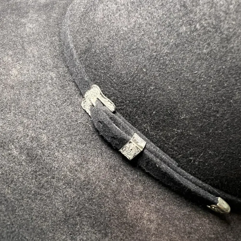 Peters Brothers Cowboy Hat Size 6 3/4 Black Felt Fur Western Cowgirl Work 8737